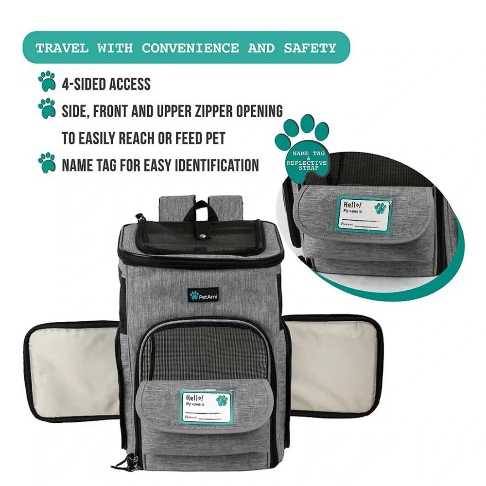 Gray Dog Carrier Backpack
